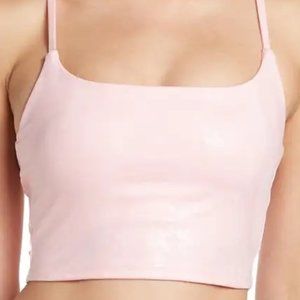 Metallic Snakeskin Cropped Cami Bra CARBON38 Pink Size M